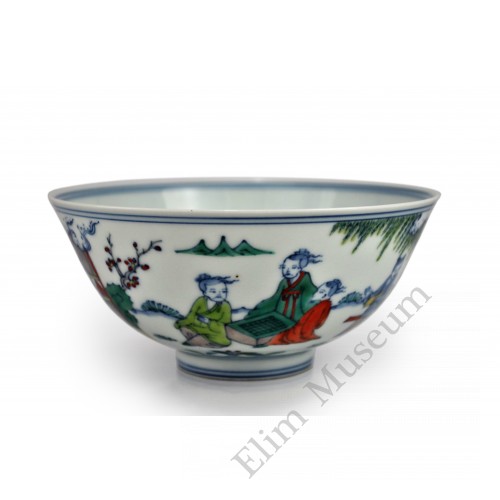 1457 A Ming Doucai painted sages bowl